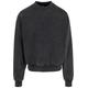 Rundhalspullover URBAN CLASSICS "Herren Acid Washed Crew" Gr. 5XL, schwarz (black) Herren Pullover Rundhalspullover