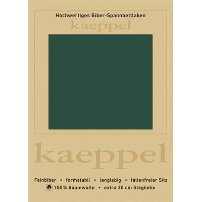 Spannbettlaken KAEPPEL "Spannbettlaken Biber", grün, B:90-100cm L:200cm, Biber, Obermaterial: 100% Baumwolle, Laken, 100% Baumwolle, kuschelig weich ideal für Winter Image