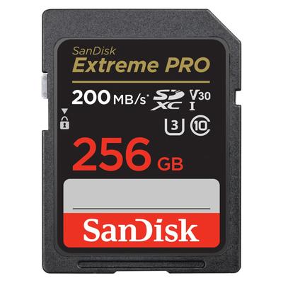 SANDISK Speicherkarte "SDXC Extreme PRO, 2 Jahre RescuePRO Deluxe" Speicherkarten Gr. 256 GB, schwarz Speicherkarten