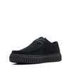 Schnürschuh CLARKS "Torhill Lo", Herren, Gr. 43, schwarz, Veloursleder, casual, Schuhe, Freizeitschuh, Halbschuh, Schnürschuh mit herausnehmbarem Fußbett
