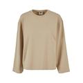 Longsleeve URBAN CLASSICS "Urban Classics Damen Ladies Organic Oversized Longsleeve" Gr. L, beige (wetsand) Damen Shirts Jersey