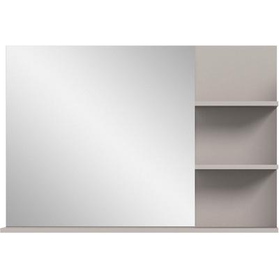 Spiegel INOSIGN "Skygge, Breite 100 cm, 3 Ablageböden, hochwertiges Spiegelglas", grau, B:100cm H:69cm T:16cm, FSC-zertifizierter Holzwerkstoff, Spiegel, Badmöbel, Spiegel, Wandspiegel, Bad, Badezimmer Image