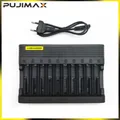 PUJIMAX-Chargeur de batterie au lithium intelligent chargeur de batterie aste 10 emplacements