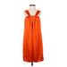 Banana Republic Casual Dress - Shift Square Sleeveless: Orange Solid Dresses - Women's Size 2