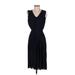 H&M Casual Dress - Midi V Neck Sleeveless: Black Solid Dresses - Women's Size X-Small