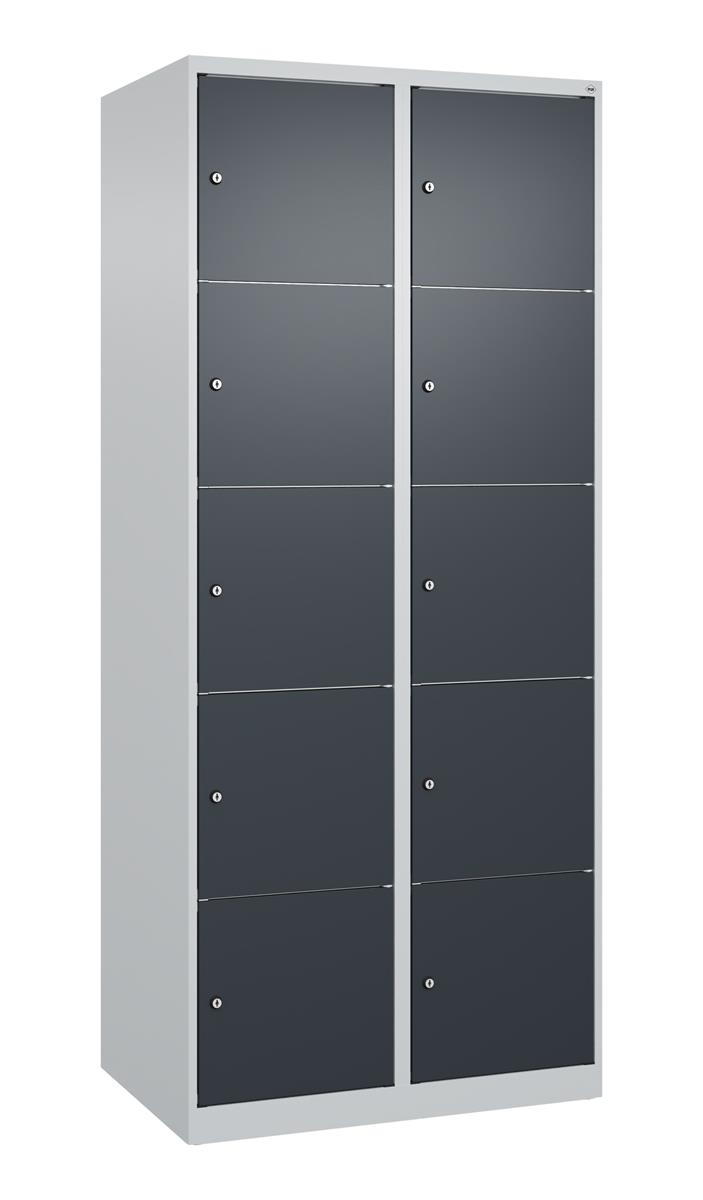C+P Schließfachschrank Classic PLUS, 2 Abteile, 1850x800x500mm, 7035/7016 Image