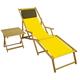 Erst-Holz Liegestuhl gelb Strandliege Tisch Sonnenliege Relaxliege Deckchair Buche hell 10-302 N F T KD