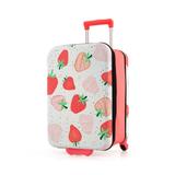 Costway 20 Inch Kids Rolling Luggage Foldable Hardshell Carry-on Suitcase on Wheels-Pink