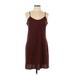 NANETTE Nanette Lepore Casual Dress - Mini Scoop Neck Sleeveless: Burgundy Solid Dresses - Women's Size 12