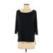 Express Long Sleeve Blouse: Black Solid Tops - Women's Size Small
