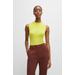 Sleeveless Mock-neck Top With Ribbed Structure