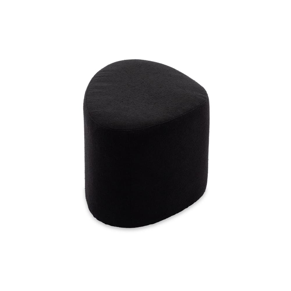 Tabouret, pouf galet en tissu couleur noir