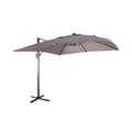 Parasol déporté solaire led 3x3m taupe + housse