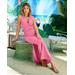 Boston Proper - Begonia Pink - Ruched Knit Henley Maxi Dress - Small