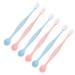 Portable Toothbrush Travel for Adult Soft Fur 6 Pcs Toothbrushes Tongue Scraper Bristle 2-in-1 Cleaner 6-pack Miss