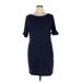 Karen Scott Sport Casual Dress - Shift: Blue Print Dresses - Women's Size X-Large