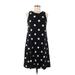 Lauren by Ralph Lauren Casual Dress - A-Line Crew Neck Sleeveless: Black Polka Dots Dresses - Women's Size 6