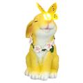 Outdoor Solar Light Cute Rabbit Garden Simulation Animal Resin Ornaments Bunnies Decor Bunny Home Statue Led Lamp