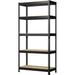 Heavy Duty Storage Shelves - 35.5 W X 16 D X 71 H 5-Tier Adjustable Metal Garage Shelving Unit Standing Utility Shelf Racks For Pantry Warehouse Kitchen Black