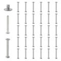 Stainless Steel Phillips Screws 30 Sets 5mm X 40mm Chicago Binding Screws Round Cross Head Stud Screw Posts Nail Rivet Chicago Button Silver Tone