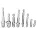 8pcs Socket Bit Adapter Set Drill Nut Driver Power Extension Bar 1/4 to 1/2 1/4 3/8 Chrome Vanadium Steel CR-V Heat Treated