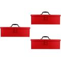 3 Pc Tin Toolbox Small Storage Shelf Aluminum Shelves Waterproof Case Portable Metal Organizer Sheet