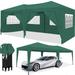 10x20 Heavy Duty Pop Up Canopy Tent Canopy Commercial Gazebo with 6 Removable Side Walls Folding Portable Shade Canopy Tent Shelter for Patio Outdoor Party Events Wedding Green