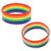 2 Pcs Silicone Bracelet Rainbow Color Bangle Gay & Lesbian Pride Bracelet Fashion Unique Wristband for Men Women