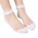 EHQJNJ Women s Socks Thin Transparent Lace Socks Short Glass Stockings Smart Wool Socks for Womens White Ankle Socks Slipper Socks with Grips for Women