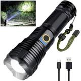 Rechargeable LED Flashlights 900 000 High Lumens Flashlight XHP70 Tactical Flashlight with Zoomable 5 Modes Super Bright Waterproof Flashlights for Emergencies Camping Hiking