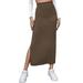 Hwmodou Skirts For Women Midi Length Women S Half Skirt And Solid Color With Wrap Skirt And Split Skirt Tennis Skirts For Woman