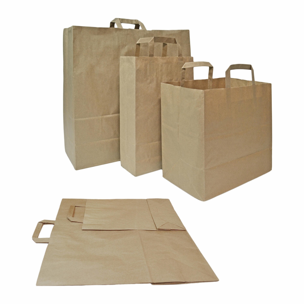 VEPATIM 25x Papiertragetaschen aus Kraftpapier 320+150x430mm braun 80 gr. Image