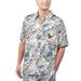 Men's Margaritaville Tan Houston Texans Sand Washed Monstera Print Party Button-Up Shirt