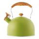 2.5L Stainless Steel Whistling Kettle, Retro Teapot Kettle with Whistle Induction Whistling Kettle for Stovetop, Gas Kettle, Heat Resistant Handle, BPA Free, for All Stoves, Green