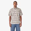 Dickies Men's Short Sleeve Woven Shirt - Light Olive Plaid Size 3Xl (WS551)