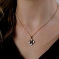 White Enamel Clover Necklace And Earring Set