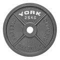 York Barbell Olympic 2" Hammertone Cast Iron Weight Plates, 1 x 25 KG