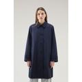 Woolrich Women Havice Trench Coat in Best Cotton Blue Size L