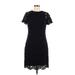 Lauren by Ralph Lauren Casual Dress - Party Crew Neck Short sleeves: Black Print Dresses - Women's Size 8