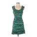 BCBGMAXAZRIA Cocktail Dress - A-Line: Green Solid Dresses - Women's Size 4