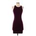 Forever 21 Casual Dress - Mini: Burgundy Solid Dresses - Women's Size Small