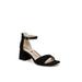 Wide Width Women's Cassidy Heeled Sandal by LifeStride in Black Fabric (Size 10 W)