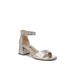 Wide Width Women's Cassidy Heeled Sandal by LifeStride in Silver Faux Leather (Size 9 W)