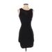Bebe Cocktail Dress - Bodycon Scoop Neck Sleeveless: Black Print Dresses - Women's Size X-Small