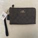Coach Bags | Coach Nwt Signature Double Zip Wristlet. Black/Brown Style# F64131 | Color: Black/Brown | Size: Os