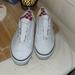 Vans Shoes | Is Men 6 Women’s 7.5 Vans White Shoes | Color: Red/White | Size: 7.5