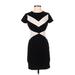 Vince Camuto Casual Dress - Bodycon: Black Color Block Dresses - Women's Size 0 Petite