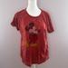Disney Tops | Disney X Lauren Moshi Distressed Mickey Mouse Shirt | Color: Red | Size: M