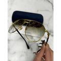 Gucci Accessories | Gucci Black & Gold / Green Lens Sunglasses | Color: Gold/Green | Size: Os