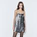 Zara Dresses | (New) Zara Sequin Mini Dress | Color: Silver | Size: S